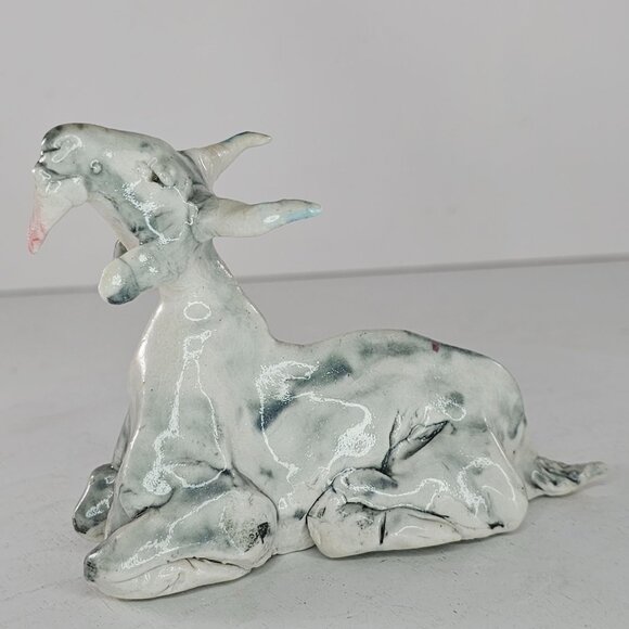 Handmade Ceramic Goat Figurine With Unique Glazed Finish By C.S. Langille - Picture 8 of 8